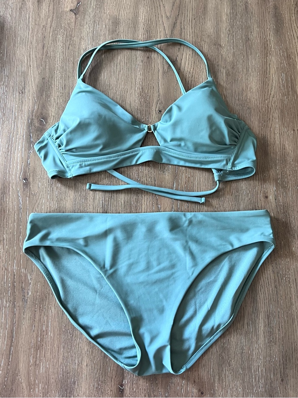 Shade & Shore Sage Green Two-Piece Bikini Set